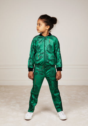 Mini Rodini Recycled Polyester Tigers WCT Jacket Green