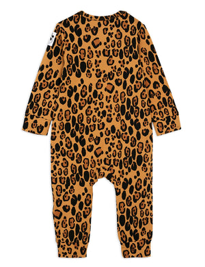 Mini Rodini Organic Cotton Basic Leopard Jumpsuit Beige