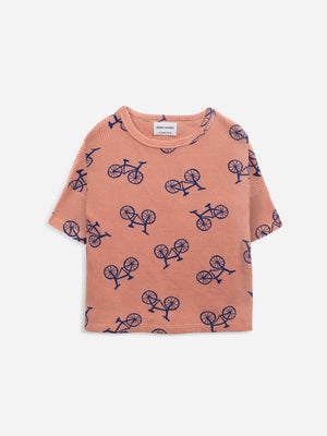 Bobo Choses Bicycle All Over Short Sleeve Peach