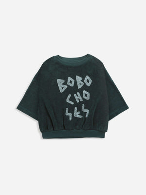 Bobo Choses Have A Nice Day Short Sleeve Terry Sweatshirt Dark Green