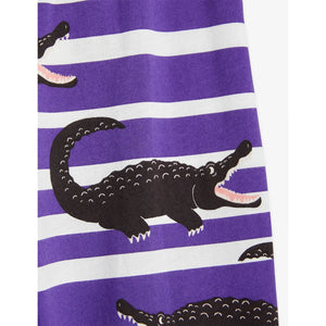 Mini Rodini Organic Cotton Crocodile Stripe Trousers Purple