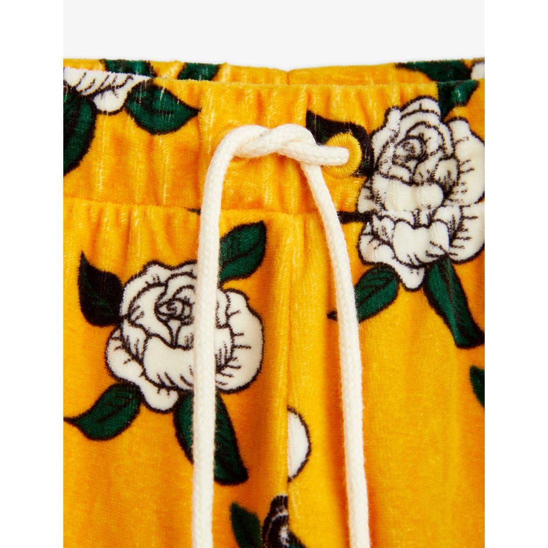 Mini Rodini Rose Velour Pants Yellow