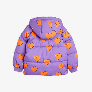 Mini Rodini Recycled Polyester Hearts Puffer Jacket Purple