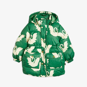 Mini Rodini Recycled Polyester Swan Heavy Puffer Jacket Green