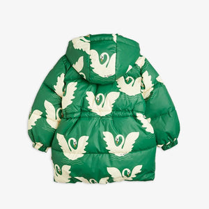 Mini Rodini Recycled Polyester Swan Heavy Puffer Jacket Green