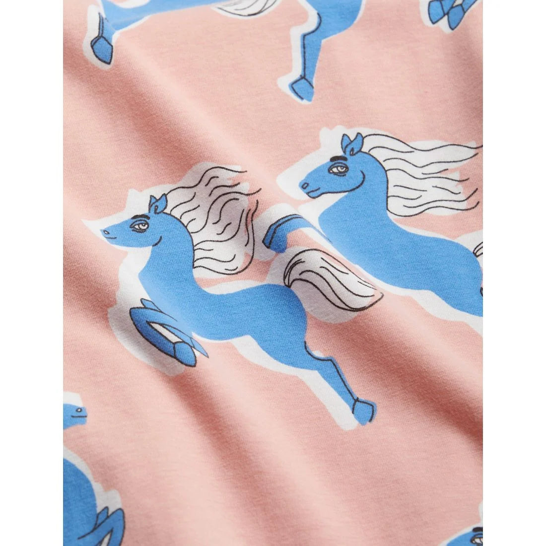 Mini Rodini Horses All Over Print Long Sleeve Dress Pink
