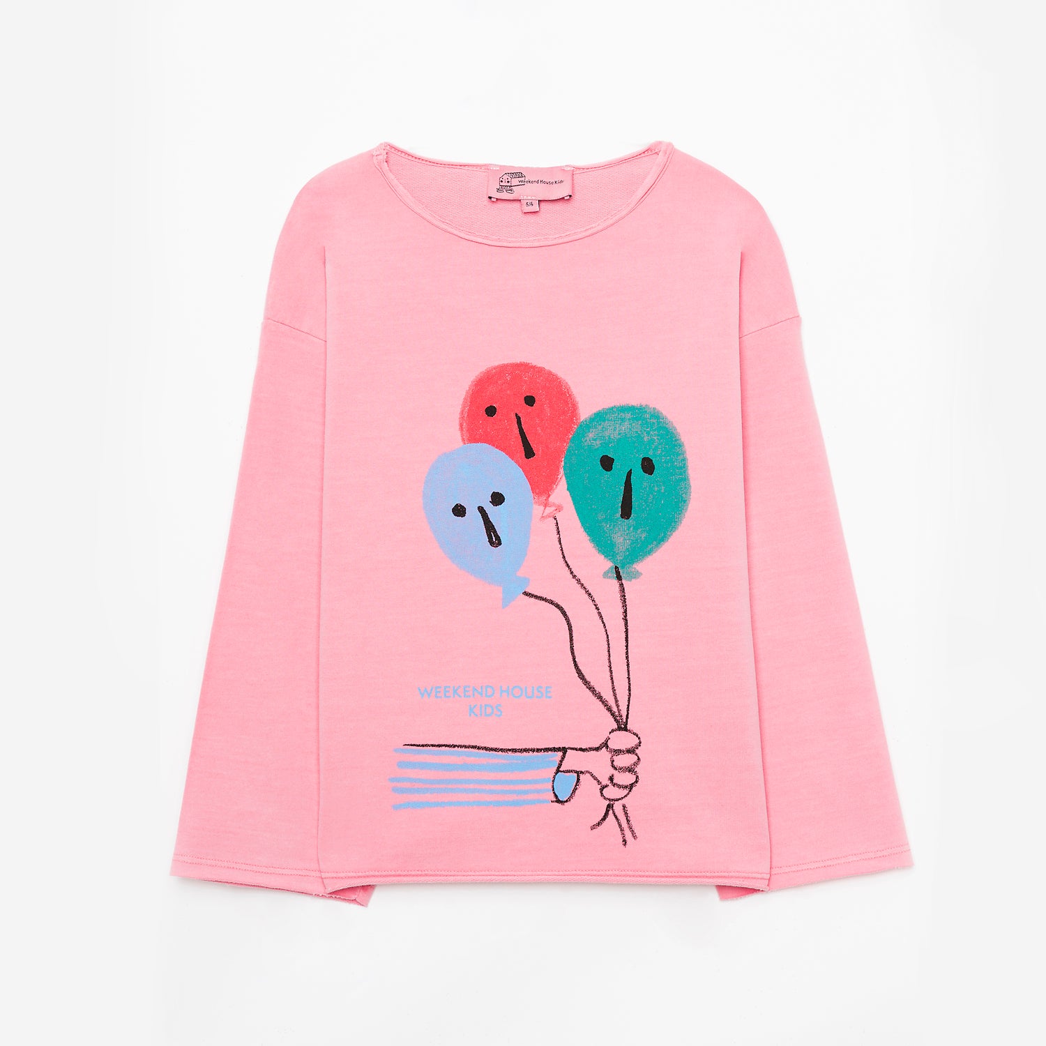 Weeekend House Kids Organic Cotton Ballon Pink Sweat Shirt