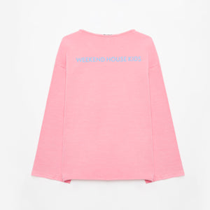 Weeekend House Kids Organic Cotton Ballon Pink Sweat Shirt