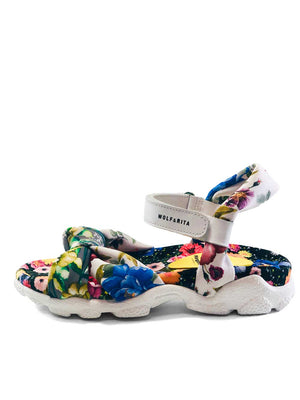 Wolf and Rita Abacate Flowers Velcro Sandals