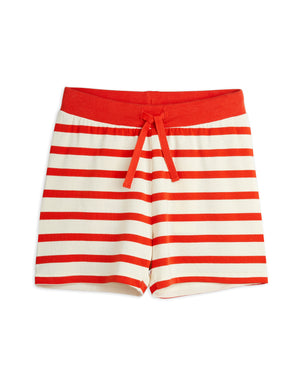Mini Rodini Organic Cotton Stripe Shorts Red
