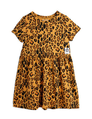Mini Rodini Basic Leopard Short Sleeve Dress Beige