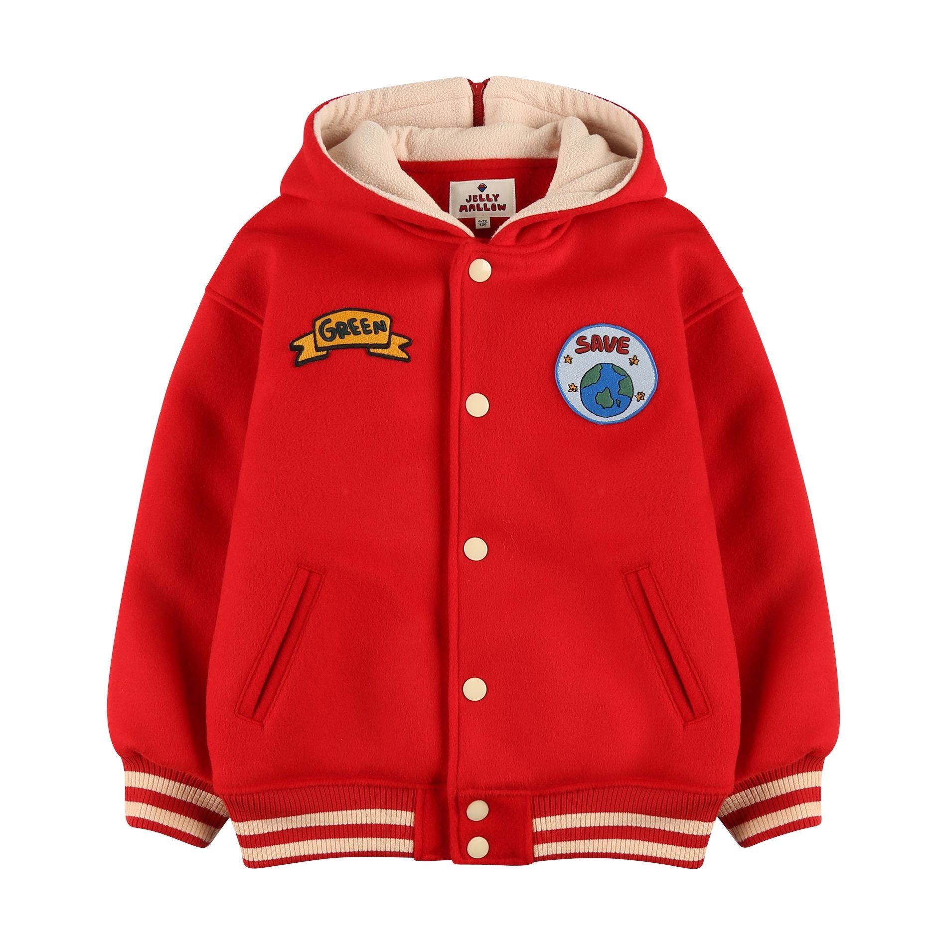 Jellymallow Our Planet Varsity Jacket Red