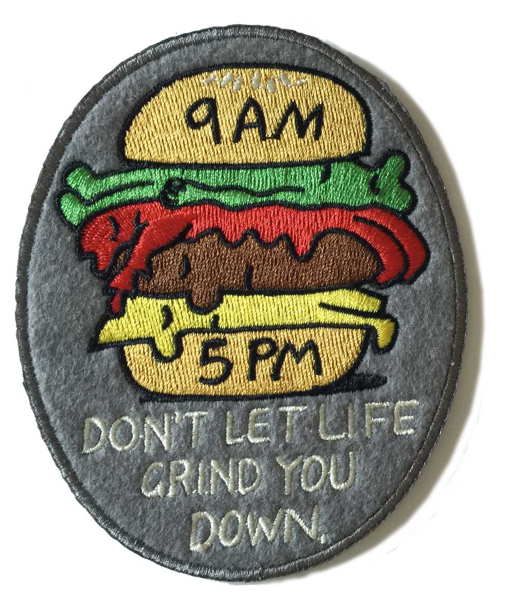 Jeremyville Don't Let Life Grind You Down Woven Patch